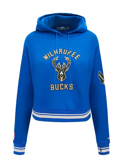 Women's Pro Standard 2024-25 City Edition Wordmark Milwaukee Bucks Cropped Hooded Sweatshirt Zip Hoodie Drawstring Kangaroo Pocket Women's Pro Standard 2024-25 City Edition Wordmark Milwaukee Bucks Cropped Hooded Sweatshirt Zip Hoodie Drawstring Kangaroo Pocket
